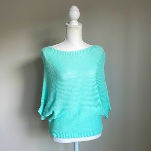 Tantra Boat neck, turquoise knit top